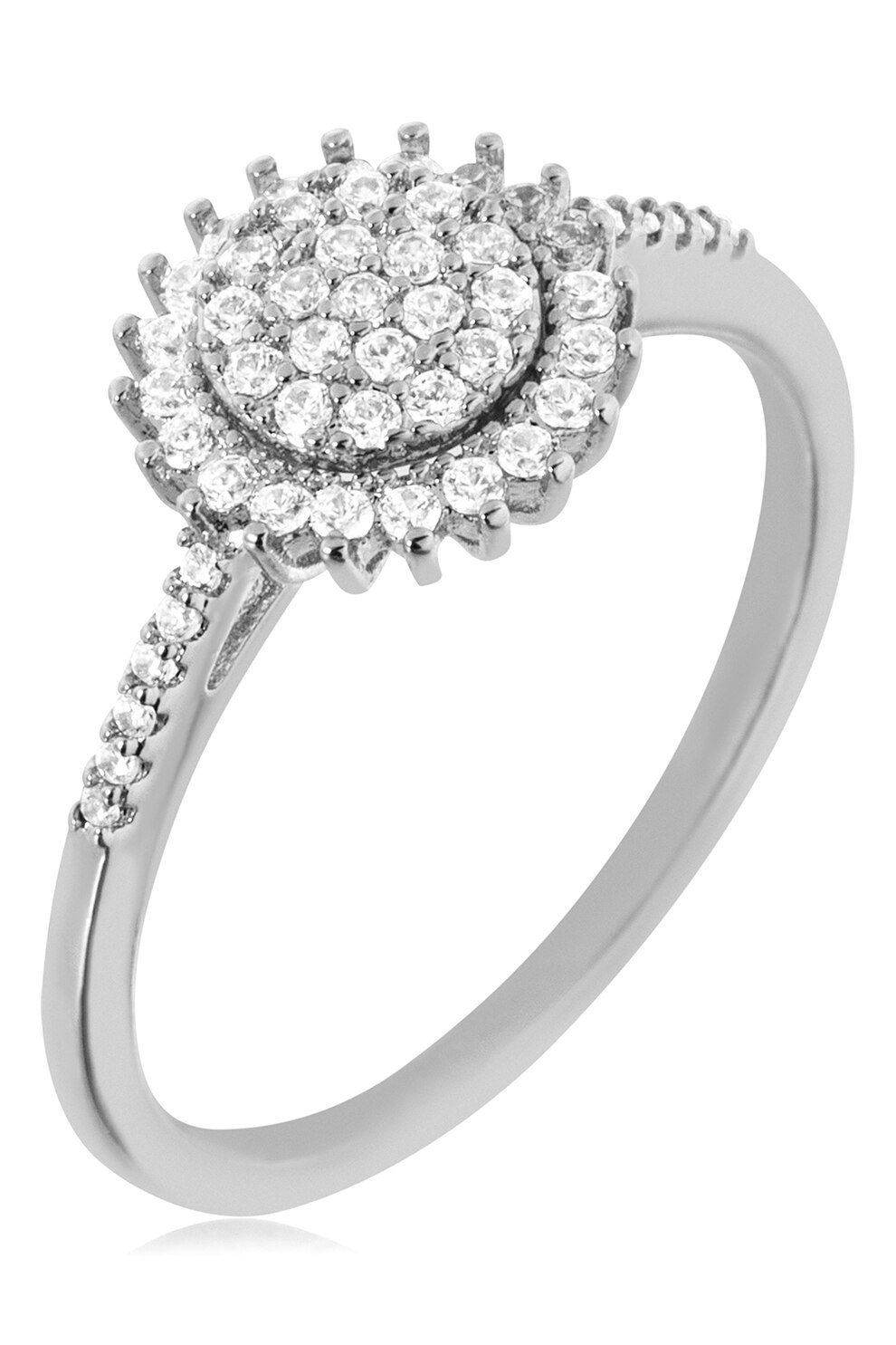 U.S. Polo Assn., Inel placat cu rodiu si decorat cu cristale zirconia, Argintiu