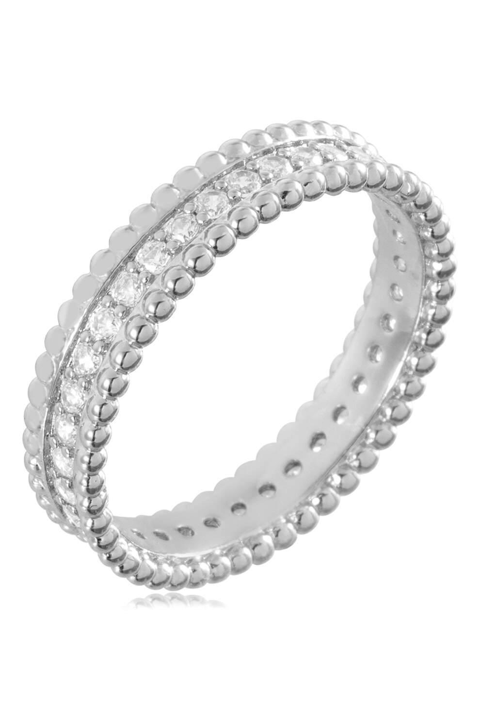 U.S. Polo Assn., Inel din otel inoxidabil cu zirconia, Argintiu