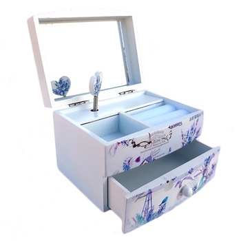 Cutie muzicala din lemn cu 1 sertar si oglinda,model 3,13x9cm Cutie muzicala din lemn cu 1 sertar si oglinda,model 3,13x9cm