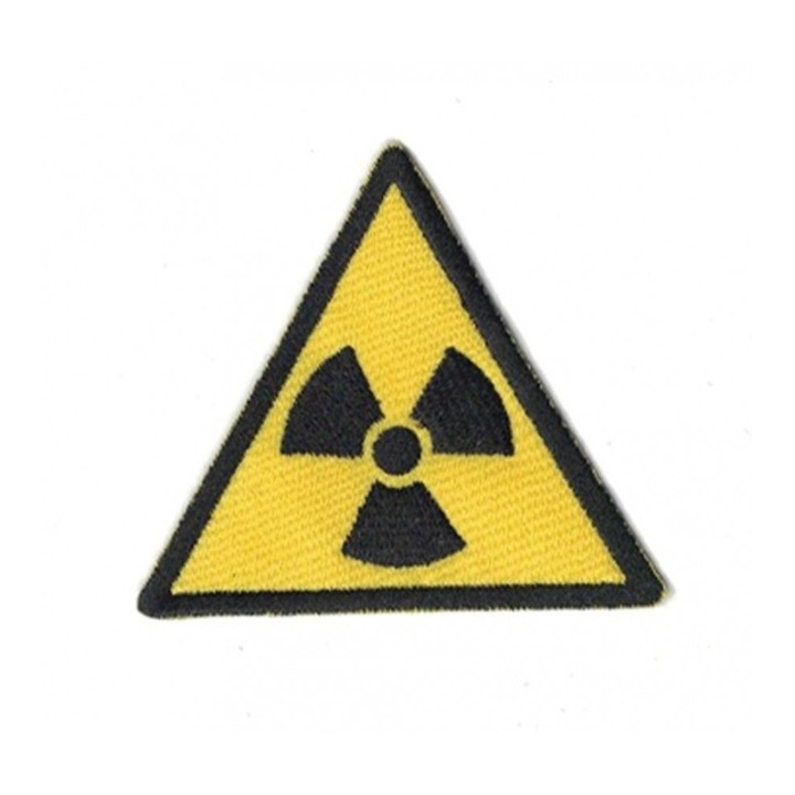 Petic textil Radioactive, 6 x 6.5 cm, Negru/Galben