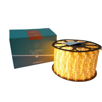 Instalatie Craciun, 42 m, 1008 Led-uri, Furtun Luminos, Alb cald, Transformator, Sectionabila, 220 V, Flippy Instalatie Craciun, 42 m, 1008 Led-uri, Furtun Luminos, Alb cald, Transformator, Sectionabila, 220 V, Flippy