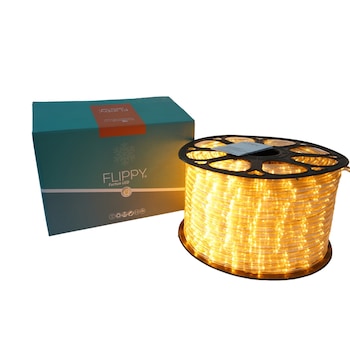 Instalatie Craciun, 50 m, 1200 Led-uri ,Furtun Luminos, Alb cald, 8 jocuri de lumini, Transformator, Sectionabila, 220 V, Flippy Instalatie Craciun, 50 m, 1200 Led-uri ,Furtun Luminos, Alb cald, 8 jocuri de lumini, Transformator, Sectionabila, 220 V, Flippy