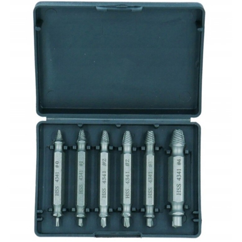 Trusa extractoare suruburi 6 piese, Silver