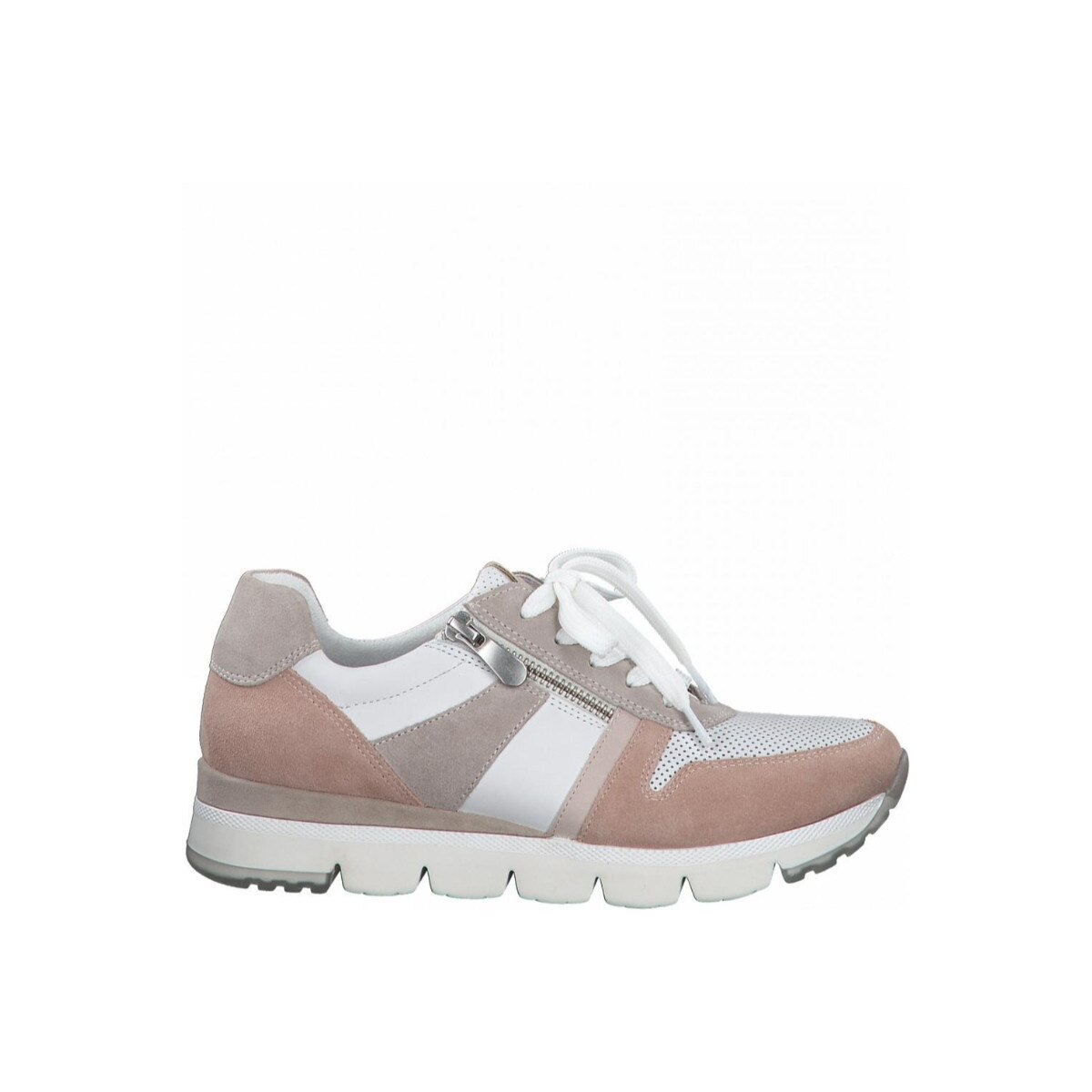 Pantofi sport dama, Marco Tozzi, Comb Casual Trainers, Piele naturala, Alb