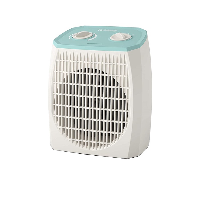 Olimpia Splendid Caldo Pop Aquamarina, Elektromos fűtés ventilátorral, 24 négyzetméter, 1000/2000W, termosztát, türkiz/fehér