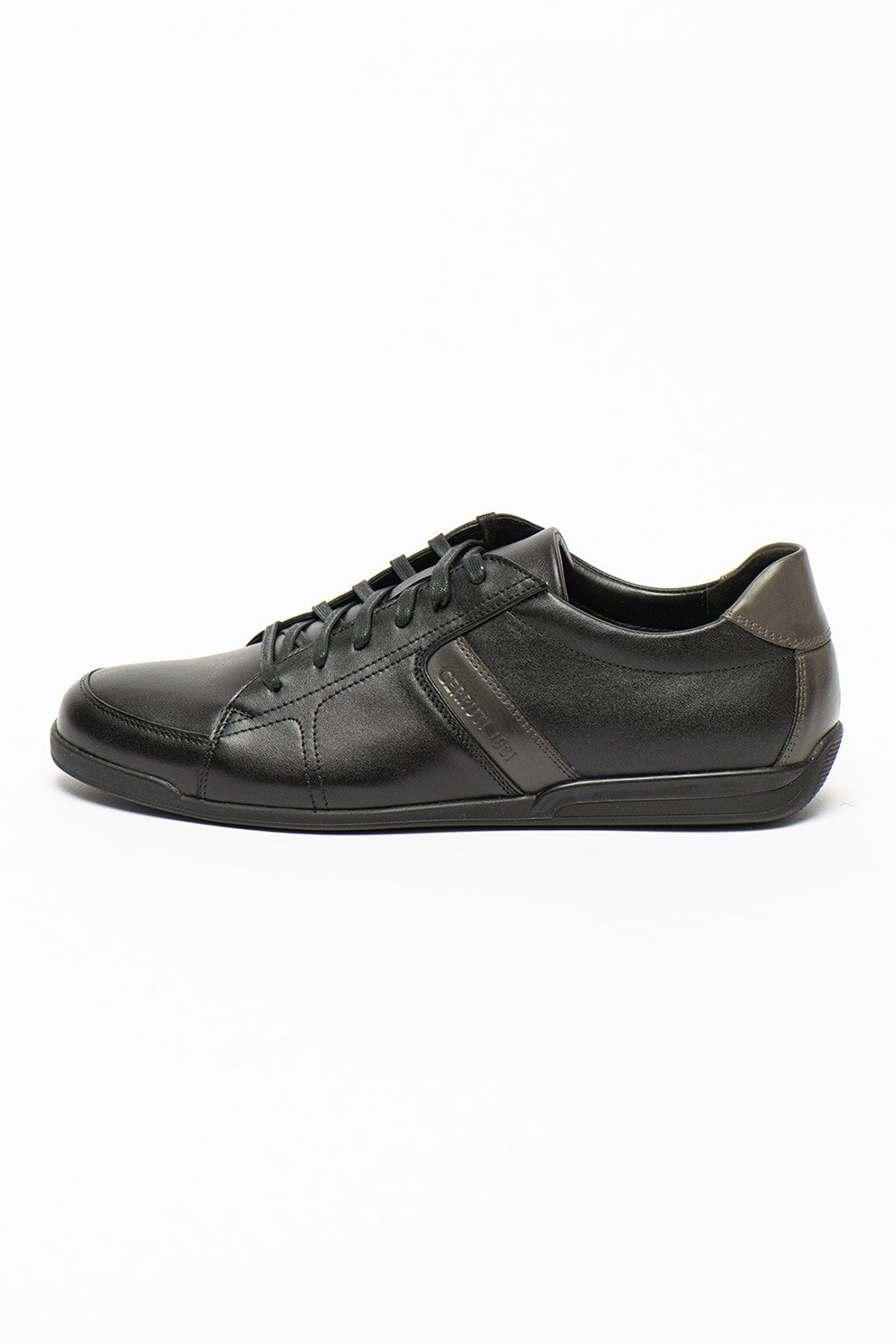 Cerruti 1881, Pantofi sport din piele cu garnituri contrastante, Negru/Gri antracit