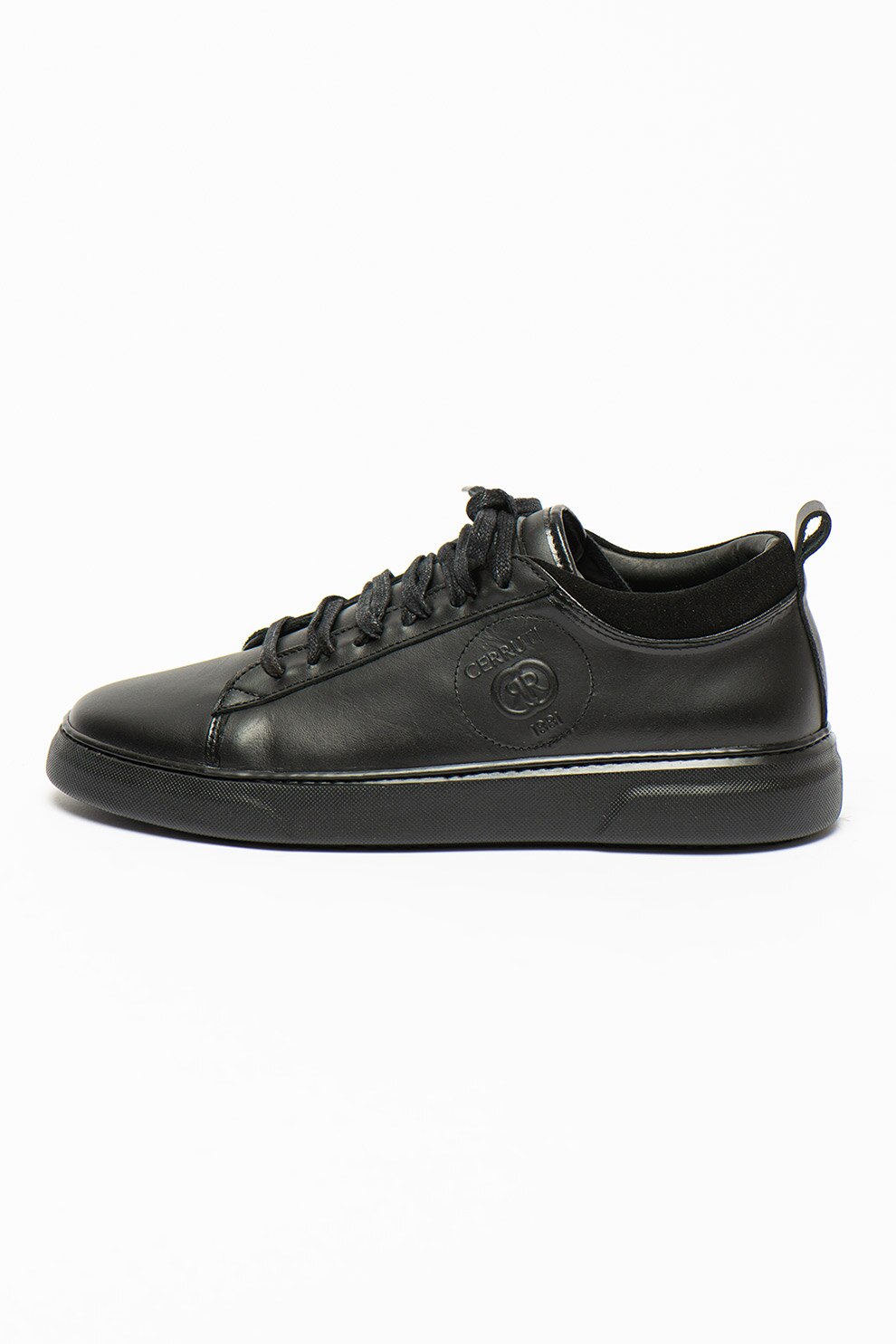 Cerruti 1881, Pantofi sport low-top din piele cu logo in relief, Negru