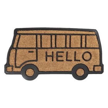Covoras intrare casa antiderapant fibre cocos cauciuc natur negru Hello 76x40x1 cm Covoras intrare casa antiderapant fibre cocos cauciuc natur negru Hello 76x40x1 cm