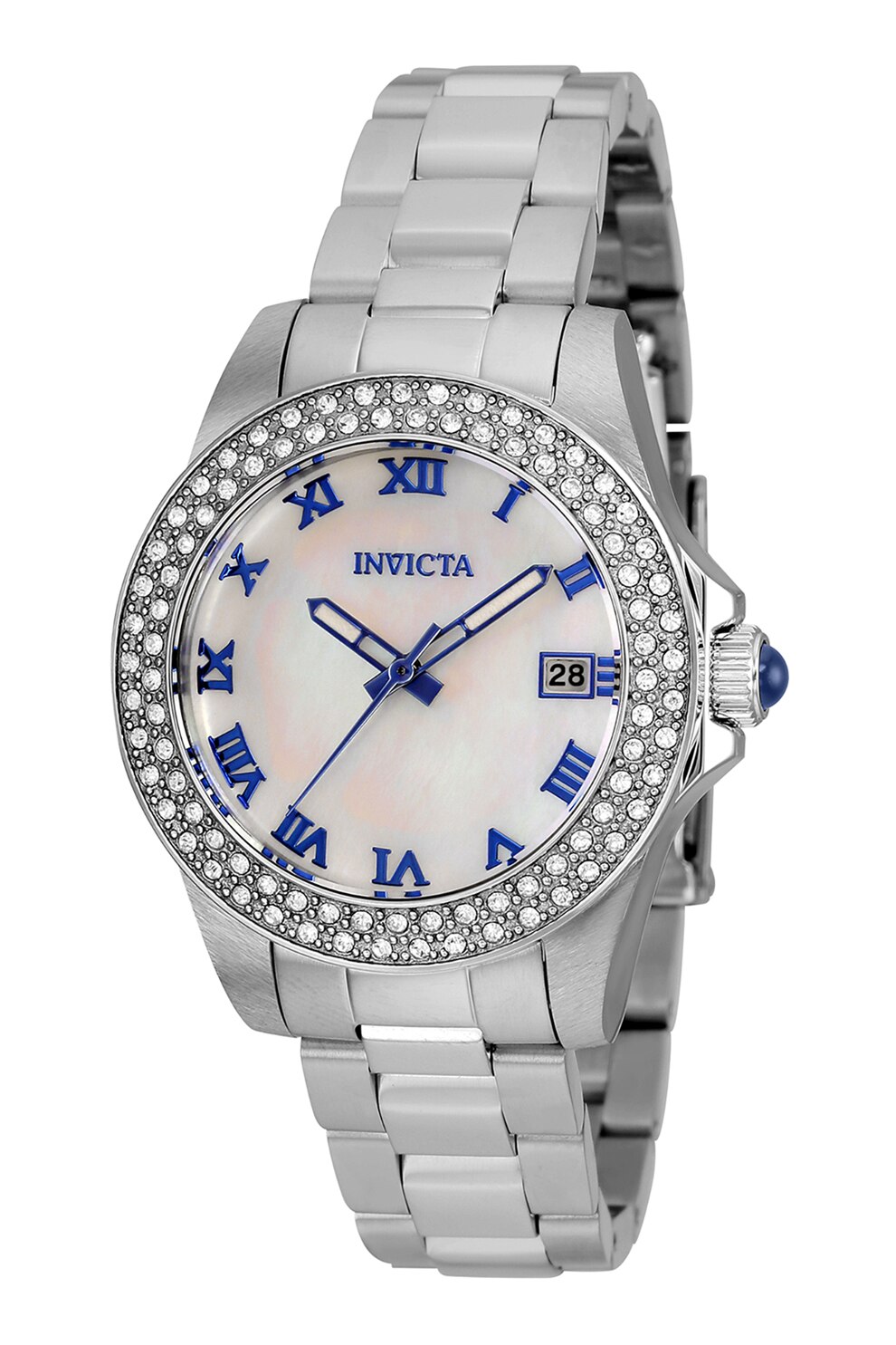 Invicta, Ceas quartz din otel inoxidabil cu logo, Argintiu