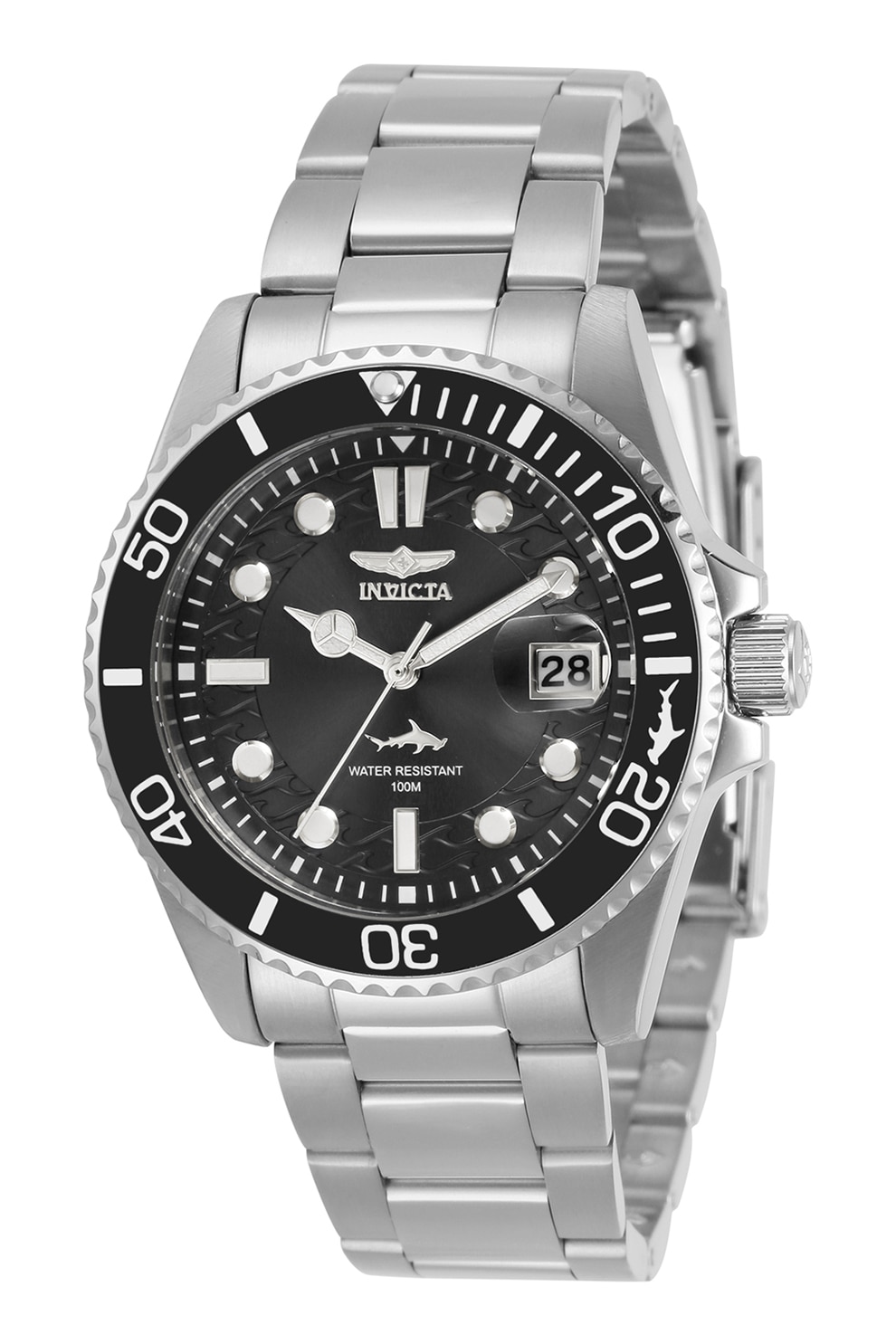 Invicta, Ceas quartz cu bratara metalica, Argintiu