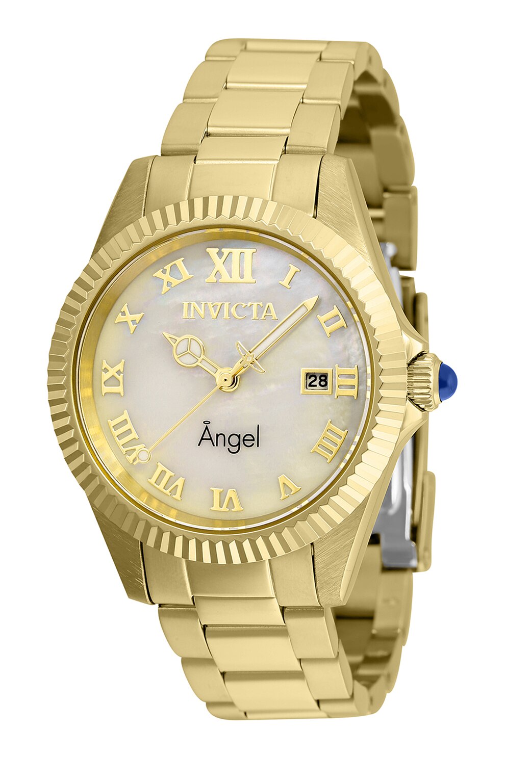 Invicta, Ceas quartz din otel inoxidabil cu logo, Auriu