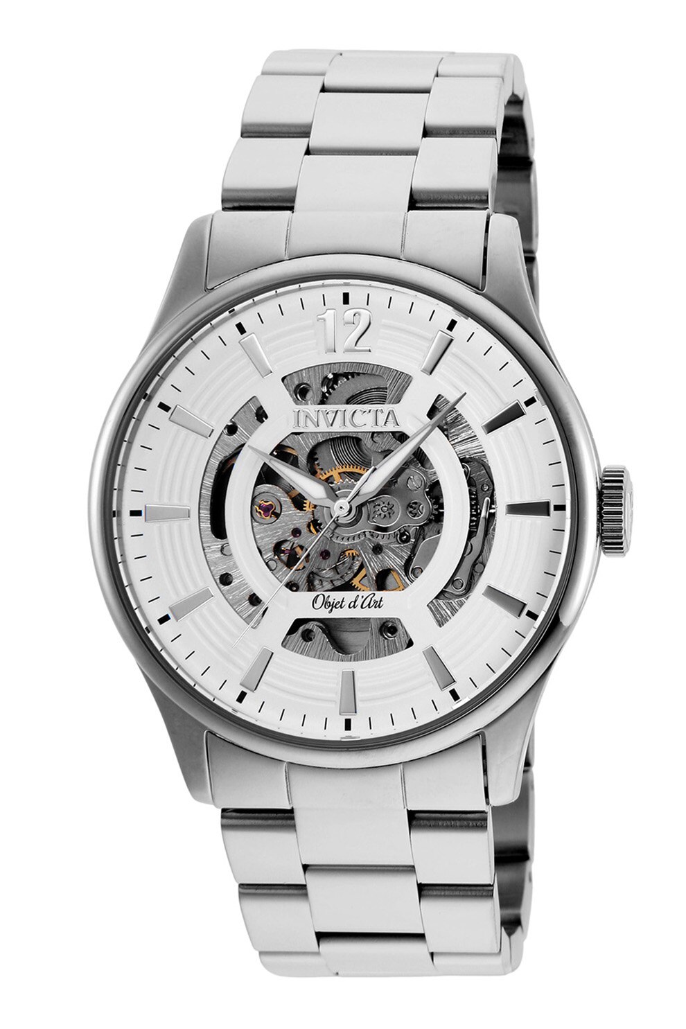 Invicta, Ceas automatic din otel inoxidabil, Argintiu