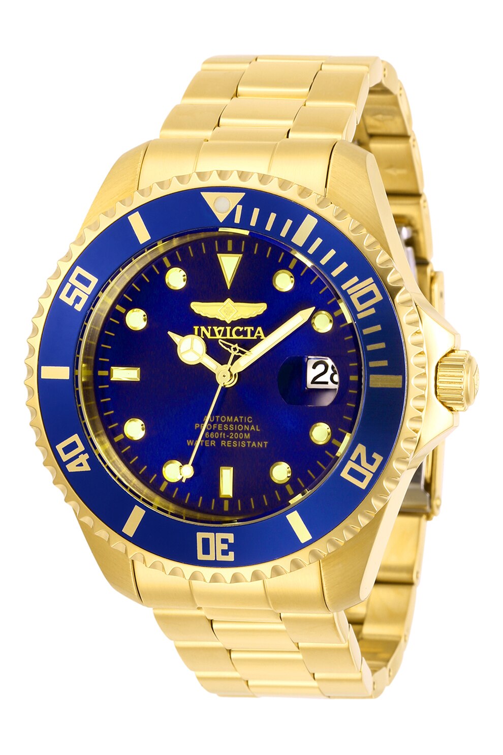 Invicta, Ceas automatic cu bratara metalica, Auriu