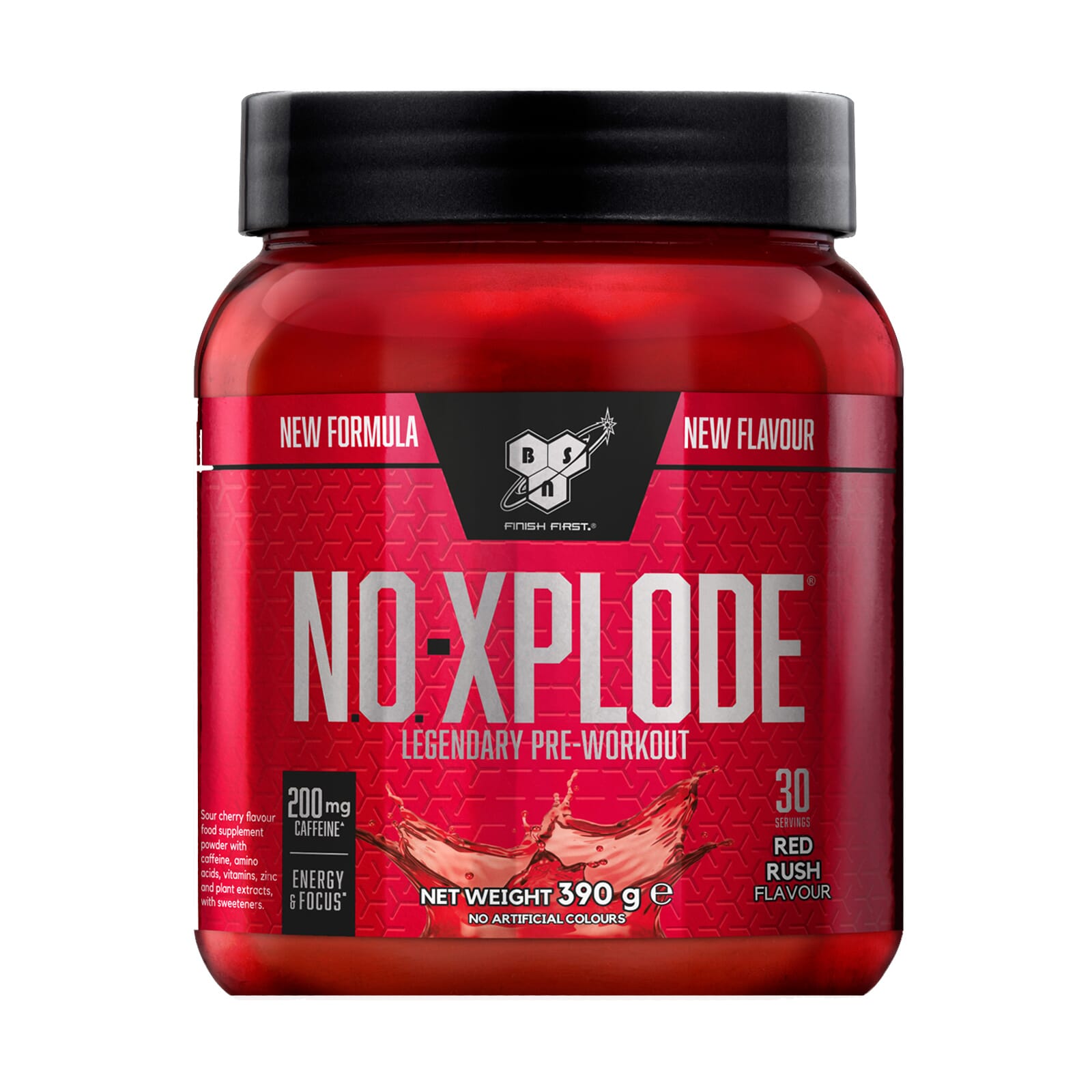 Pudra energizanta BSN No Xplode Legendary Pre-Workout, Editie 2021, Red Rush, 390g, 30 de serviri