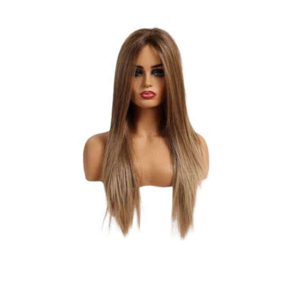 Set peruca cu capac, saten deschis suvitat, 40/55/70 cm, lung