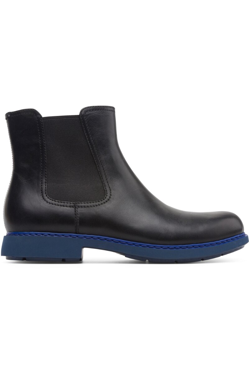 Botine Camper Mil, Piele naturala, Negru, Negru
