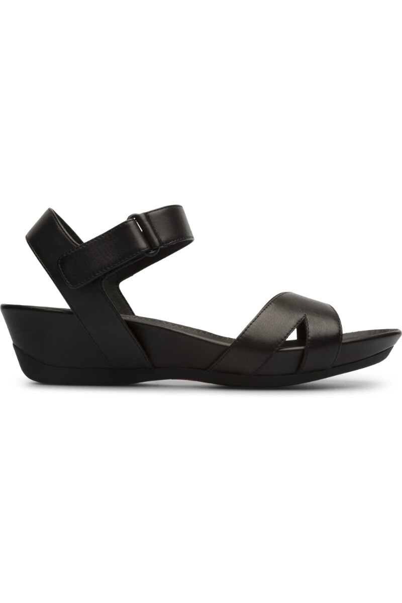 Sandale cu Platforma de 1.1 Camper Micro, Piele naturala, Negru, Negru