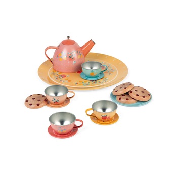 Set de ceai, Janod, din metal, 15 piese Set de ceai, Janod, din metal, 15 piese