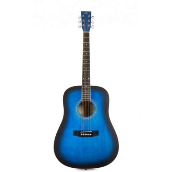 Chitara acustica SX SD104BUS albastru sunburst