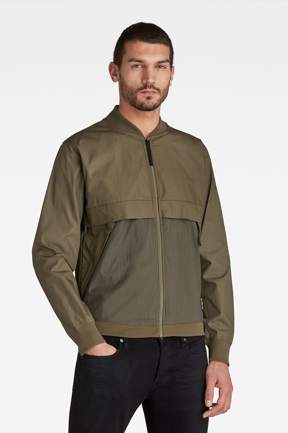 G-Star RAW, Jacheta usoara cu buzunare cu fermoar, Kaki
