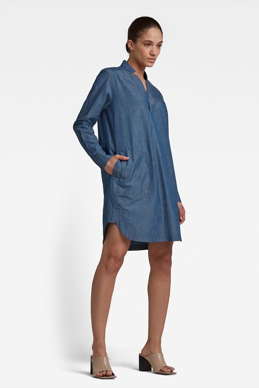G-Star RAW, Rochie mini din amestec de lyocell Milary, Albastru