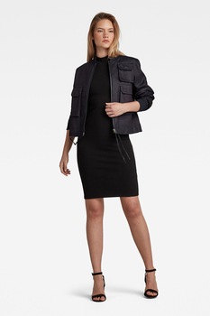 G-Star RAW, Rochie striata cu croiala bodycon Venetio, Negru G-Star RAW, Rochie striata cu croiala bodycon Venetio, Negru