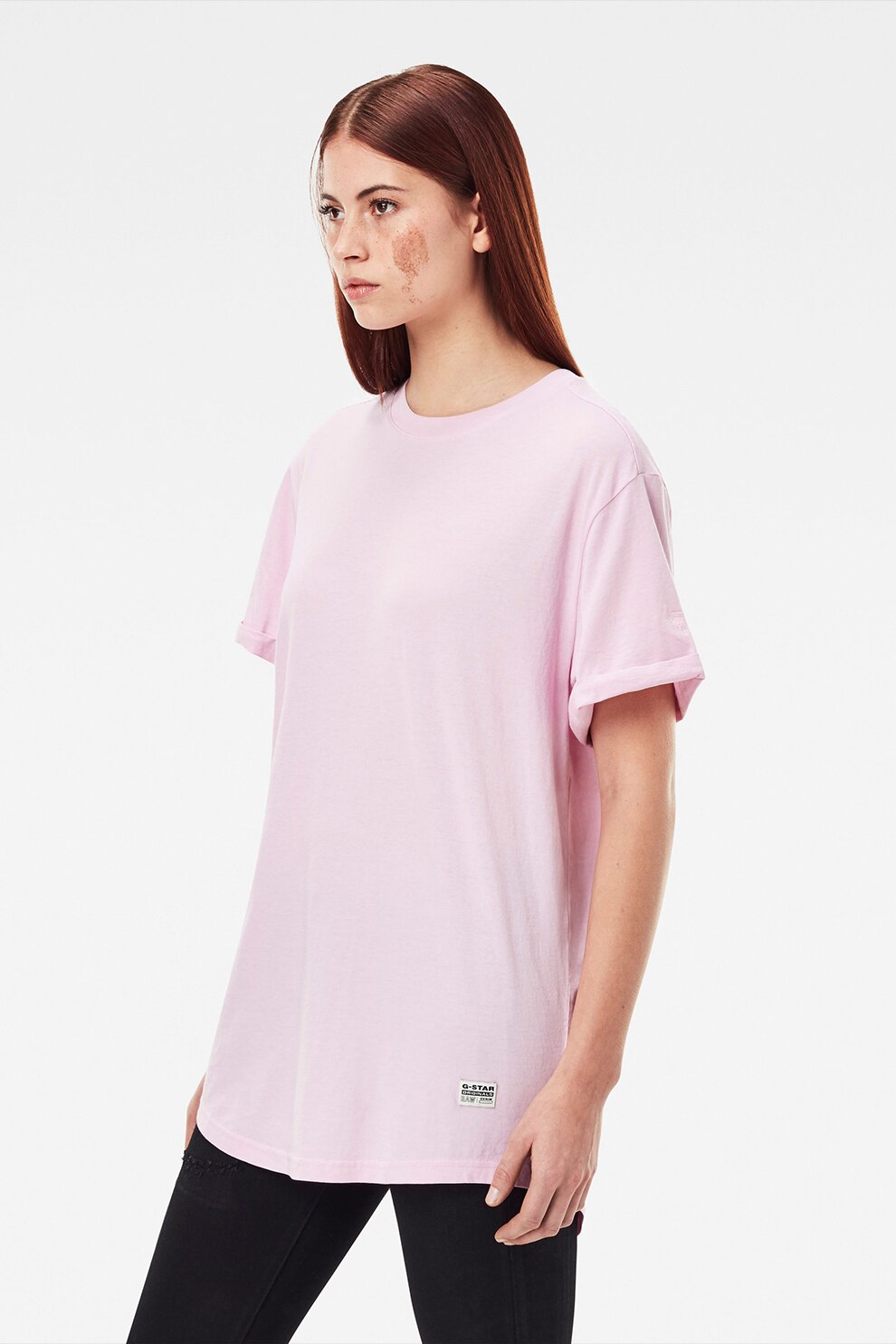 G-Star RAW, Tricou lung de bumbac organic, Roz