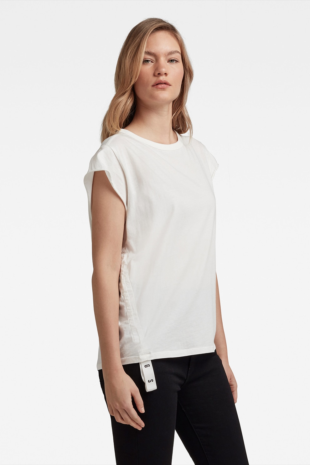G-Star Raw, Tricou din bumbac organic cu imprimeu logo pe partea din spate, Alb