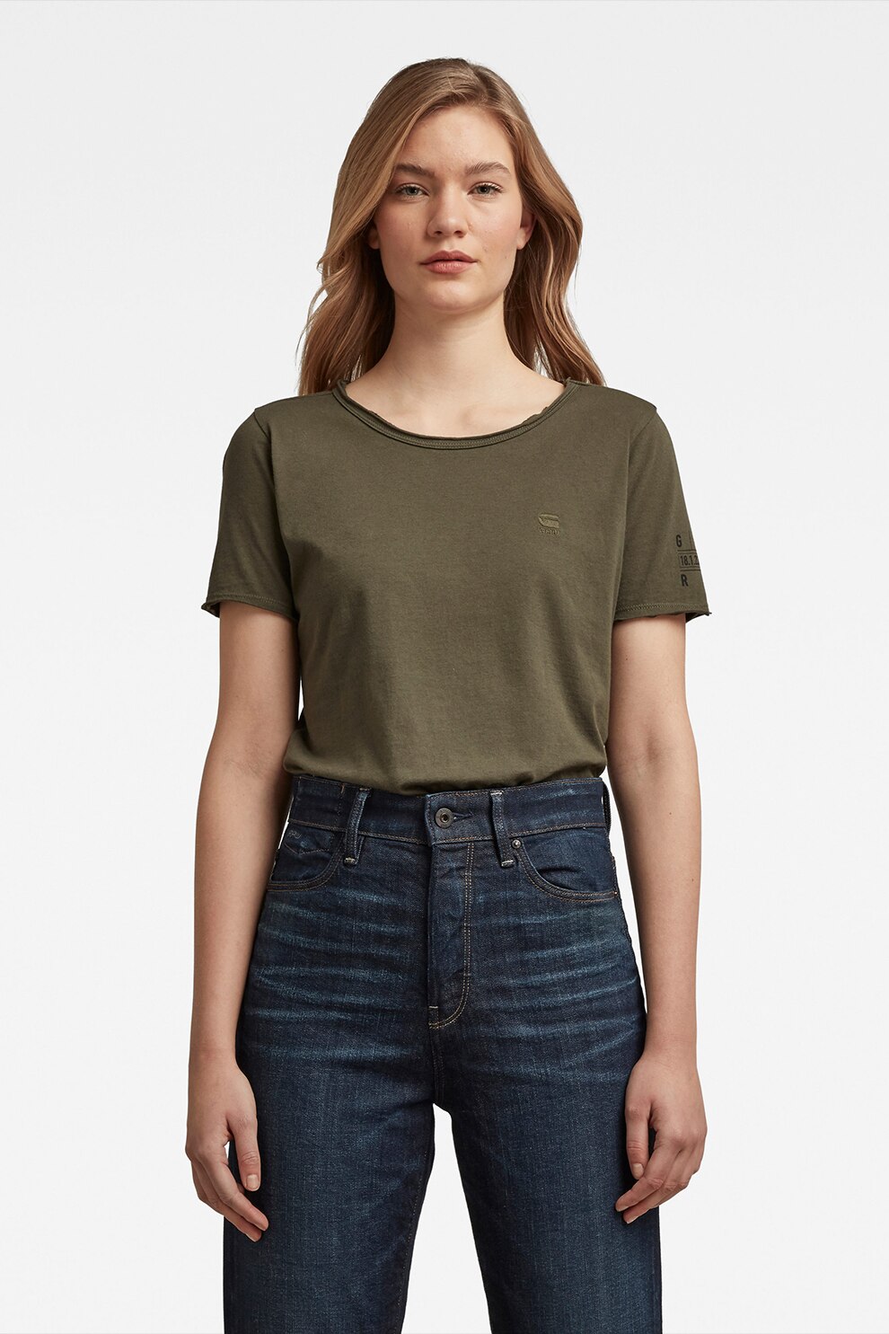 G-Star RAW, Tricou slim fit de bumbac organic Mysid, Verde militar, XL