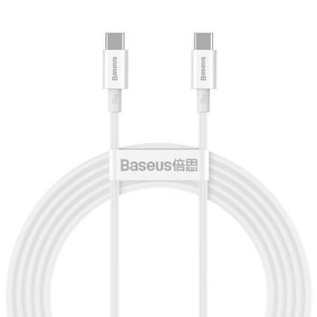 Cablu de date, Baseus Superior Series, USB type C, Fast Charge, 100W, 5A, lungime 1 m, alb Cablu de date, Baseus Superior Series, USB type C, Fast Charge, 100W, 5A, lungime 1 m, alb