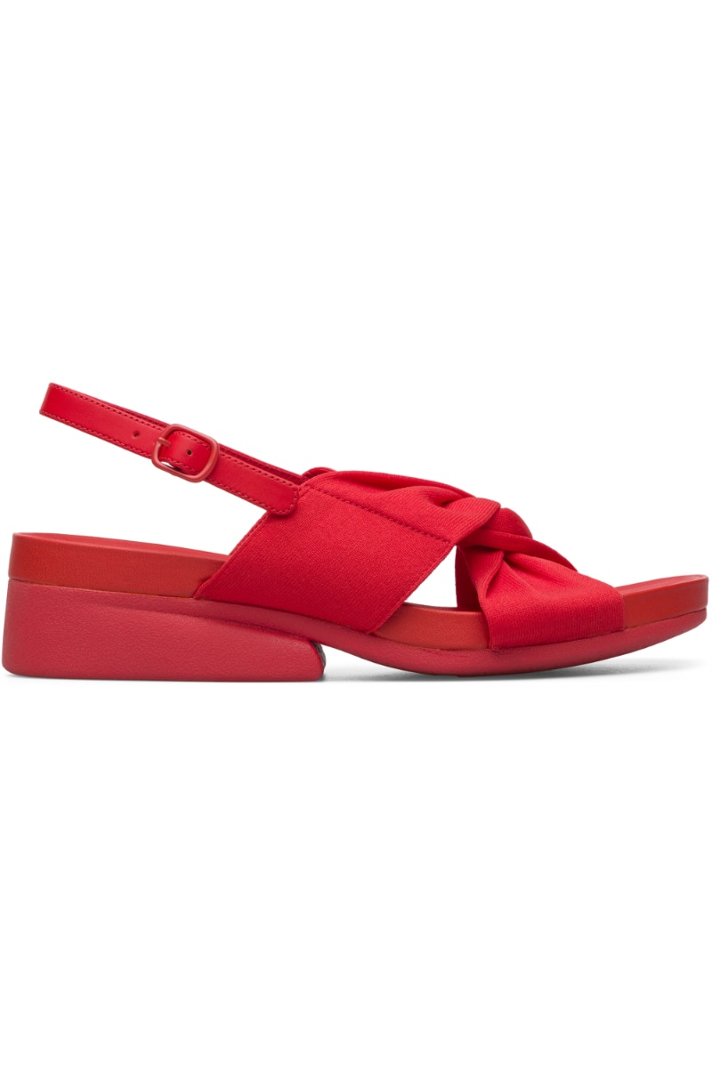 Sandale cu Toc de 3.9 Camper Minikaah, Textil, Rosu, Rosu