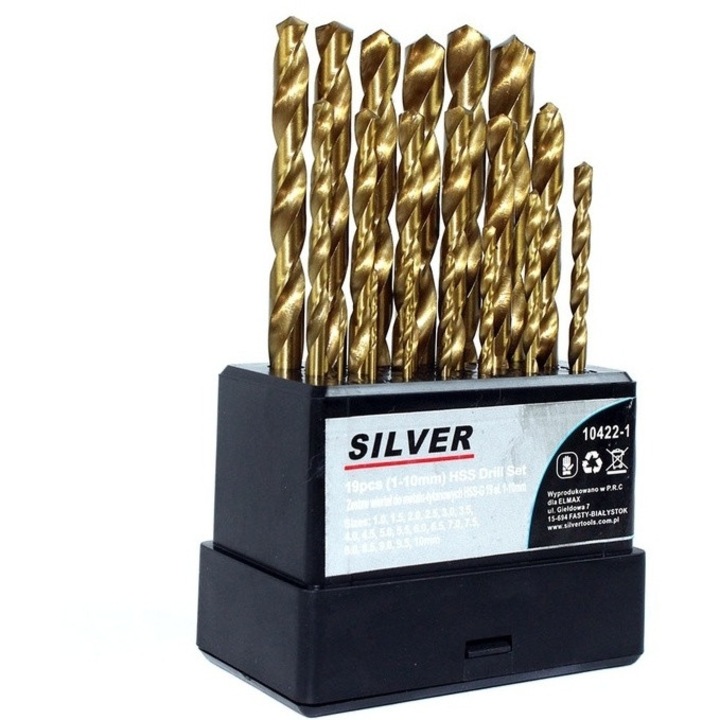 Set 19 burghie metal 1-10MM, Silver