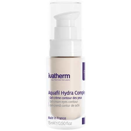 Crema hidratanta contur ochi Aquafil Hydra Complex Gel, Ivatherm, cu acid hialuronic si peptide, efect regenerator, 15ml