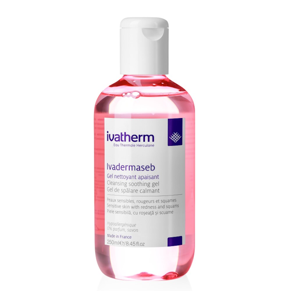 Gel curatare calmant Ivadermaseb, Ivatherm, pentru pielea cu roseata, scuame 250 ml