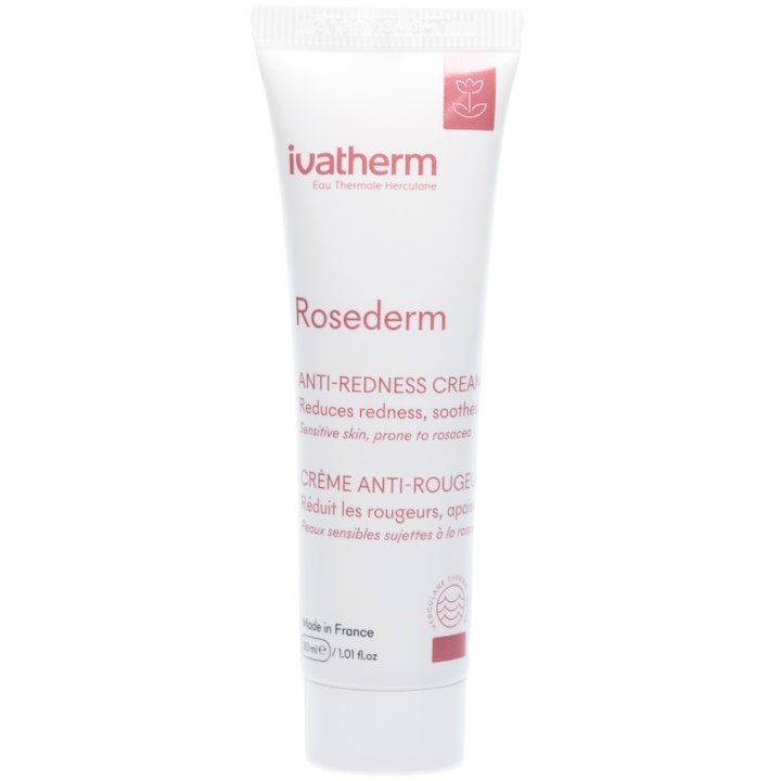 Crema tratament cuperoza Rosederm, Ivatherm, pentru piele sensibila cu rozacee, 30 ml