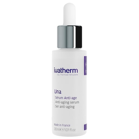 Ser anti-aging UNA, Ivatherm, cu celule stem vegetale, peptide, acid hialuronic pentru riduri profunde, 30 ml