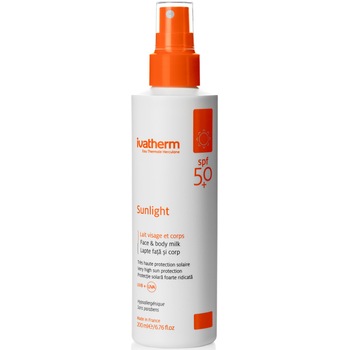 Lapte protectie solara SPF 50+ Sunlight, Ivatherm, pentru adulti, efect hidratant, 200 ml Lapte protectie solara SPF 50+ Sunlight, Ivatherm, pentru adulti, efect hidratant, 200 ml