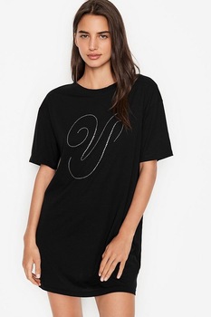 Camasa de Noapte VICTORIA'S SECRET Cotton Sleepshirt, Negru, marimea XS/S Camasa de Noapte VICTORIA'S SECRET Cotton Sleepshirt, Negru, marimea XS/S