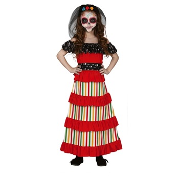 Rochie Schelet Dia de Los Muertos, Multicolor, 10 - 12 ani Rochie Schelet Dia de Los Muertos, Multicolor, 10 - 12 ani