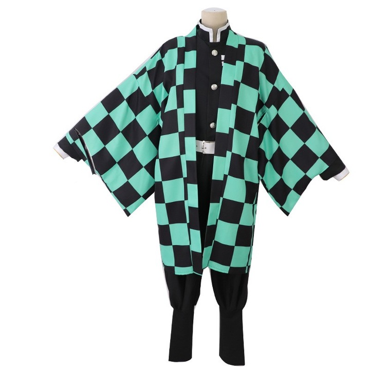 Costum Anime Cosplay Demon Slayer Tanjiro Kamado,12-14ani