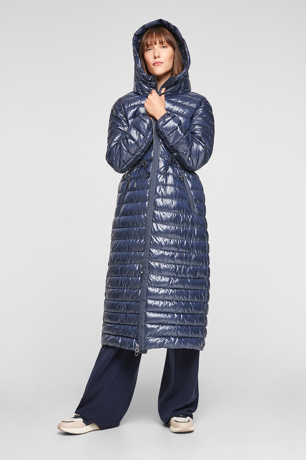 s.Oliver, Geaca lunga cu aspect matlasat, Bleumarin