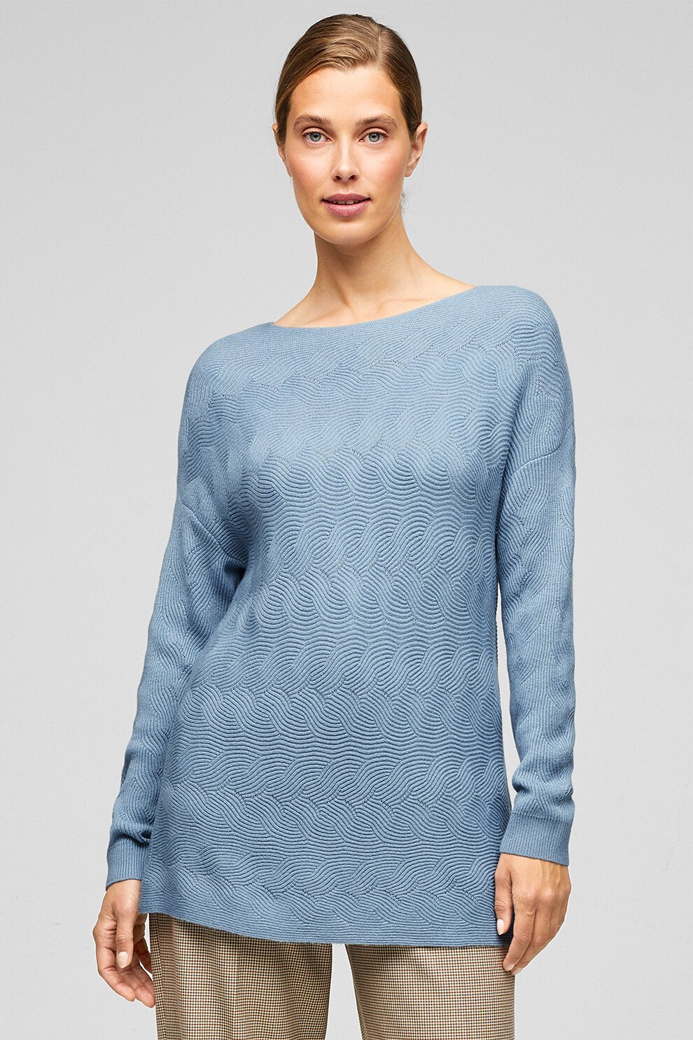 s.Oliver, Pulover lejer din amestec de lana, Albastru