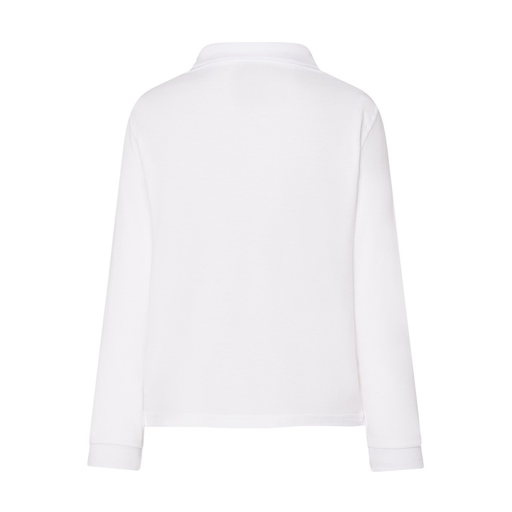 Детска блуза JHK Pique, С дълъг ръкав, Памук, 7-8 години, Бял