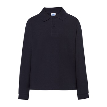 Bluza polo copii, maneca lunga, bumbac 100%, JHK Pique, Bleumarin Bluza polo copii, maneca lunga, bumbac 100%, JHK Pique, Bleumarin
