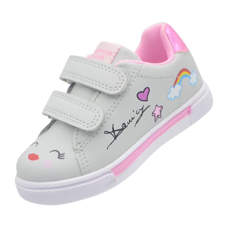 Pantofi pentru fete American Club ES43/21G-28, Gri 61827