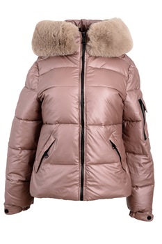 Geaca dama cu gluga 2153, Roz prafuit Geaca dama cu gluga 2153, Roz prafuit