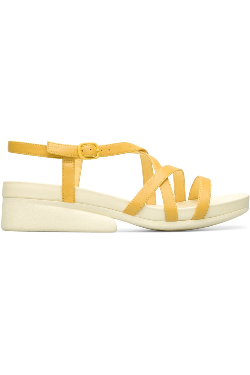 Sandale cu Toc de 3.9 Camper Minikaah, Piele Naturala, Galben, Galben