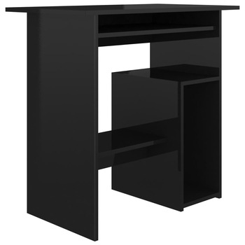Birou de calculator din pal extralucios vidaXL, PAL, 80 x 45 x 74 cm, Negru Birou de calculator din pal extralucios vidaXL, PAL, 80 x 45 x 74 cm, Negru