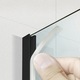 Paravan dus walk-in Aqua Class ® Black, feronerie full inox negru mat, sticla clara, securizata, 70x195 cm