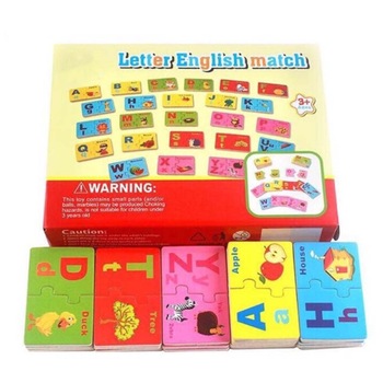 Puzzle duo din lemn cu asocieri litere, imagini, cuvinte, in engleza, 48 piese, WD9565 RCO® Puzzle duo din lemn cu asocieri litere, imagini, cuvinte, in engleza, 48 piese, WD9565 RCO®